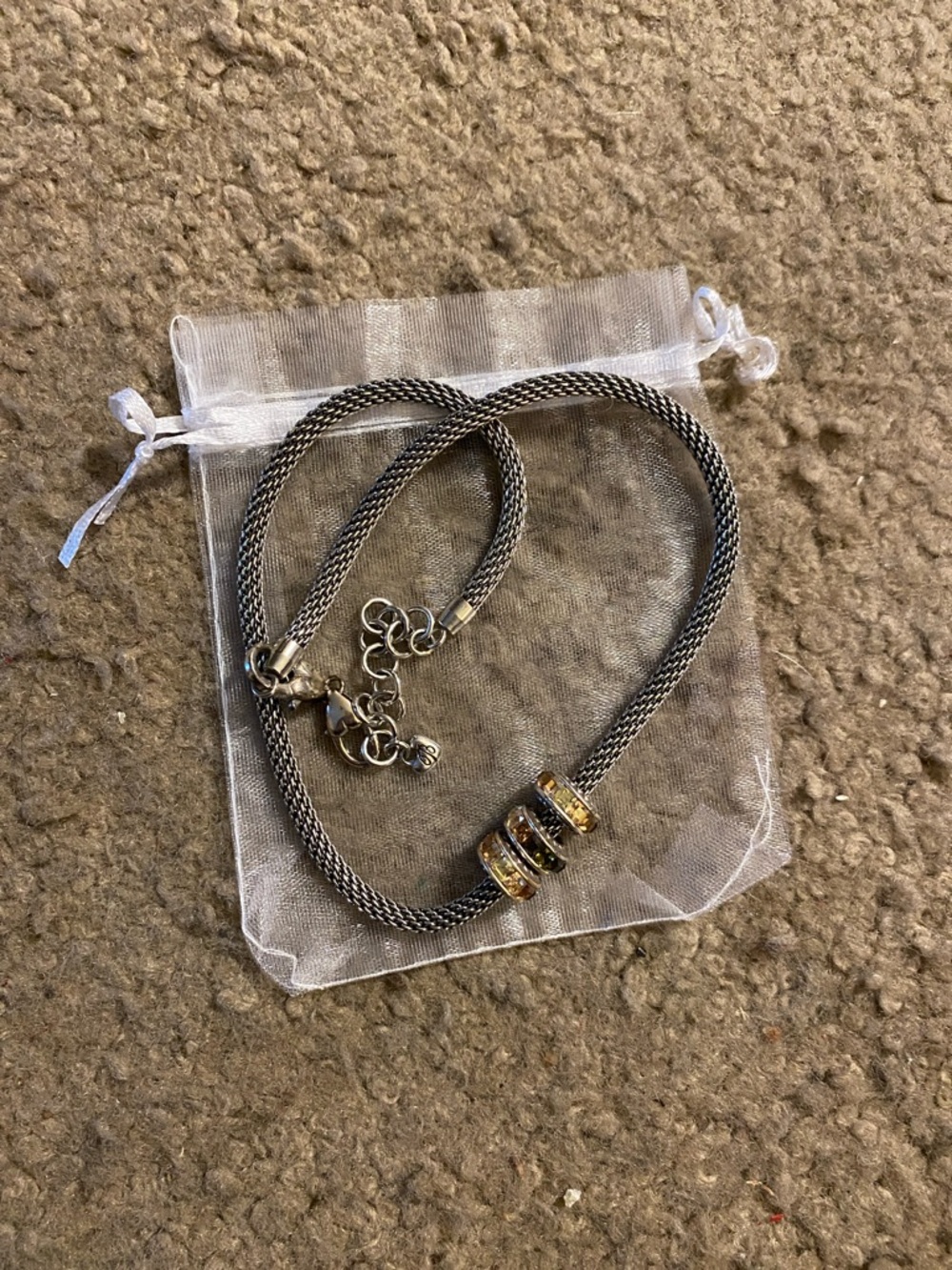 Brighton Two-Tone Mesh Necklace with Gold Accent Rings